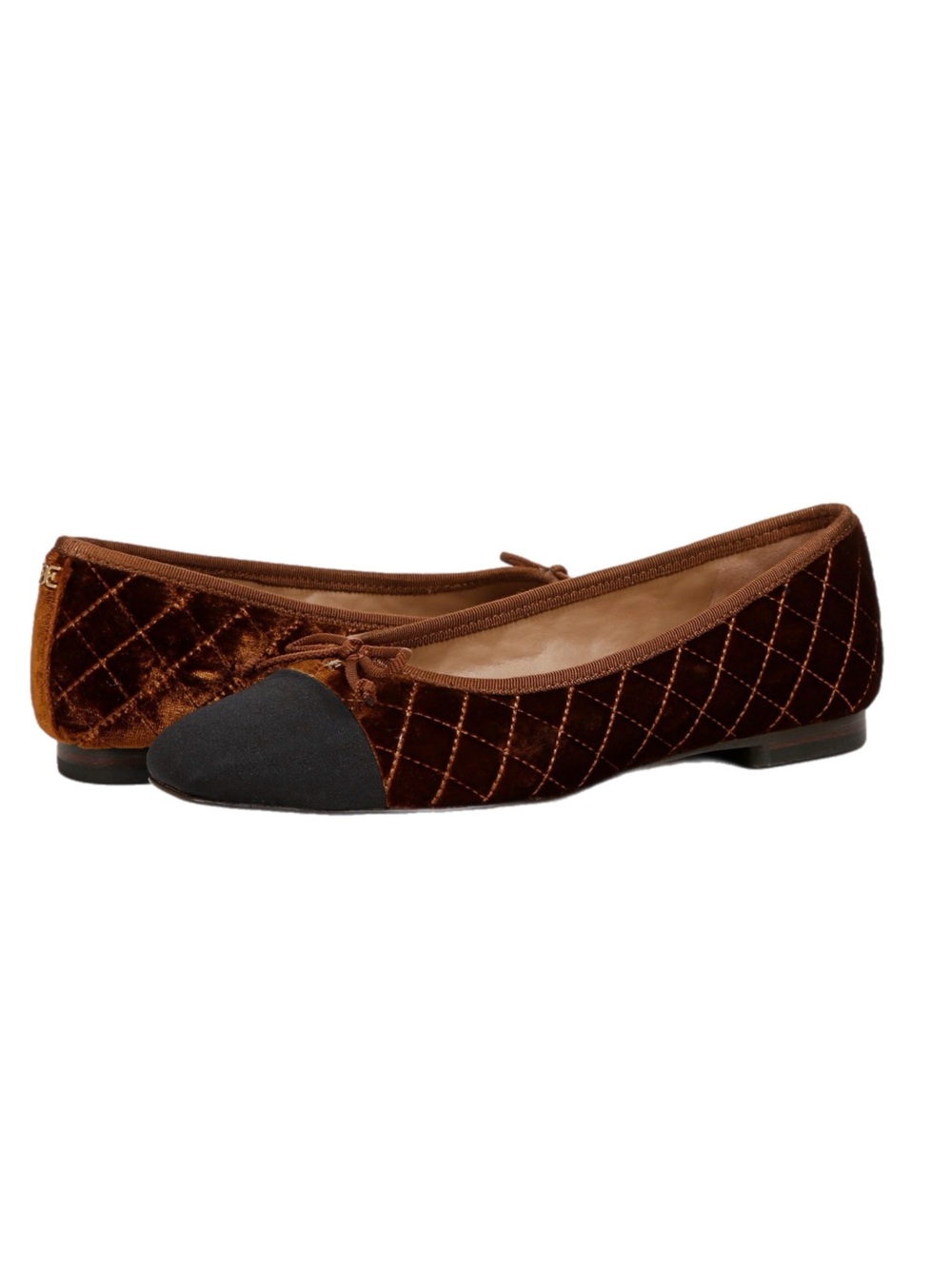 Sam Edelman Marilyn Ballet Flat Camel Velvet Size 7 1/2 New In Box - Picture 3 of 7